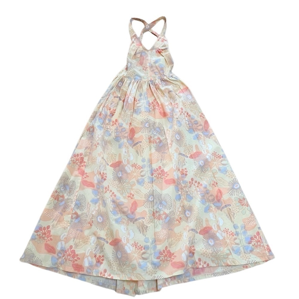 Family Affairs Deep Water Romantic Cotton Summer Maxi Dress - XS